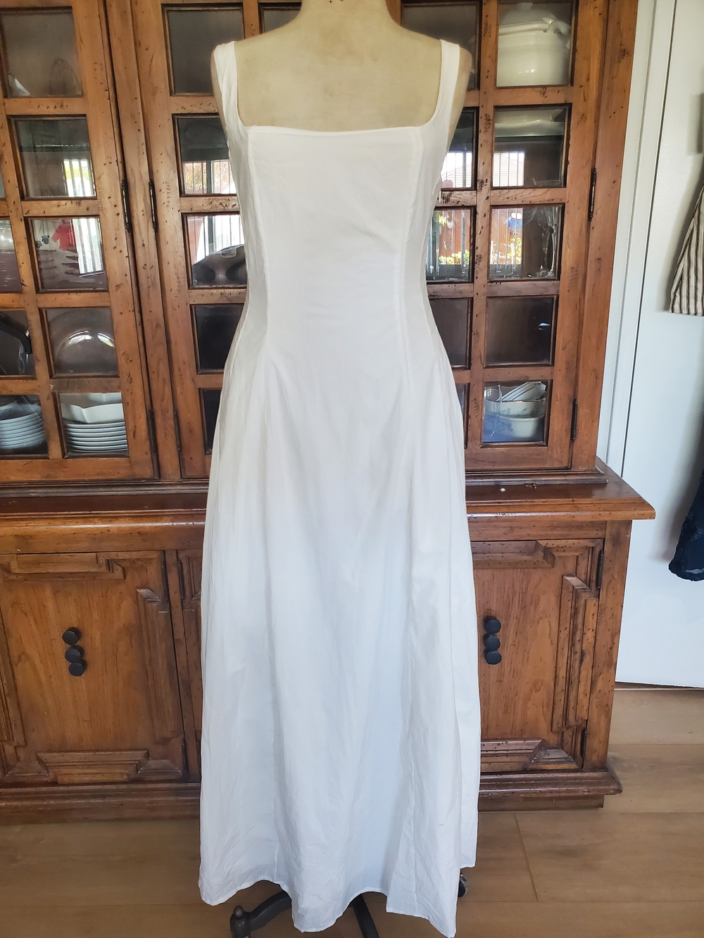 White Square-Neck Maxi Dress Size 4 - Picture 2 of 7